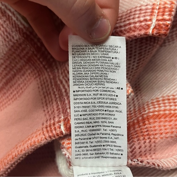 Old navy kids peach plaid shacket - Picture 5 of 7